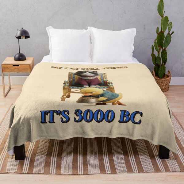 Item preview, My Cat Still Thinks Its 3000 BC Funny Pharaoh Cat on Throne designed and sold by Pharaoh Funnies.