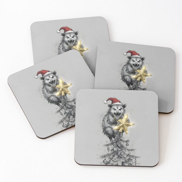 Item preview, Funny Christmas Screaming Opossum Animal Mixed Media HD Online Store designed and sold by bard-art.