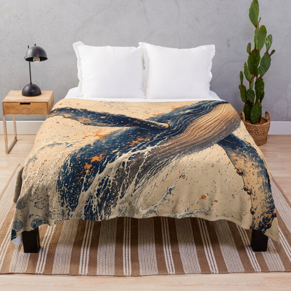 Item preview, Majestic Humpback Whale Japanese Ocean Waves designed and sold by Curio Meridian.