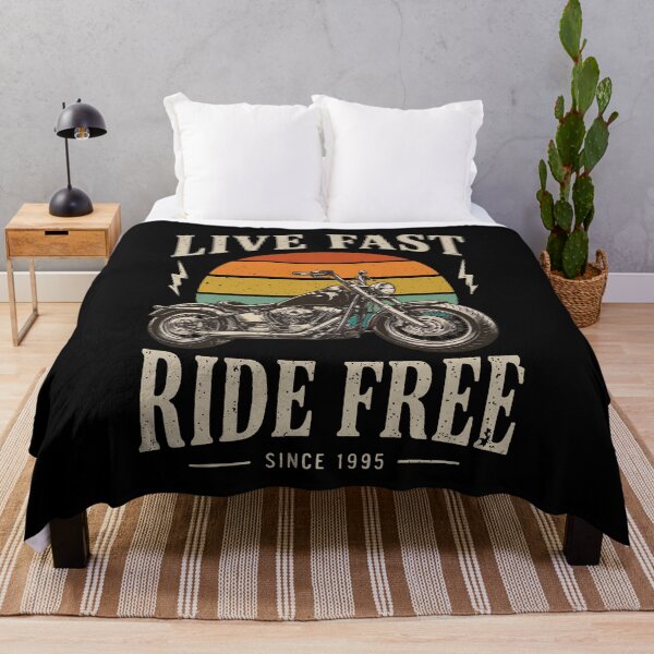 Item preview, Live Fast Ride Free - Vintage Motorcycle Retro Biker Art designed and sold by Aurevella.