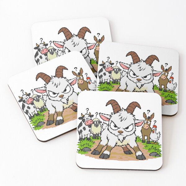 Item preview, Grumpy Goat Farm Animals Pixel Art designed and sold by NaturePixel.