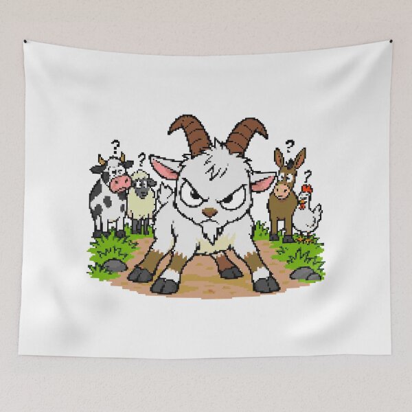 Item preview, Grumpy Goat Farm Animals Pixel Art designed and sold by NaturePixel.