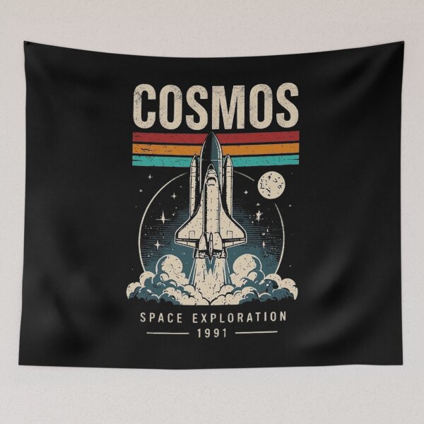 Item preview, Cosmos Space Exploration 1991 Vintage Rocket Ship Retro Sunset Astronomy Gift designed and sold by Aurevella.