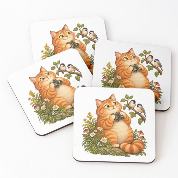 Item preview, Orange Cat Watching Garden Birds designed and sold by Apex Designs.
