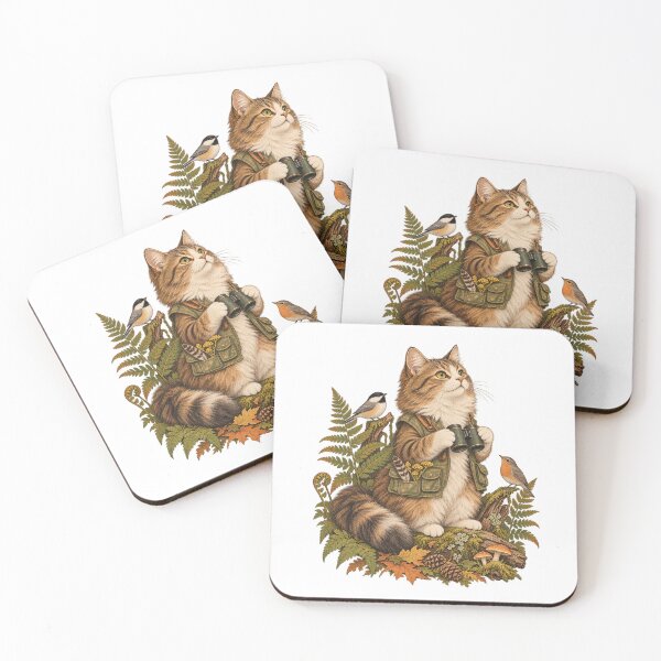 Item preview, Tabby Cat with Birdwatching Binoculars designed and sold by Apex Designs.