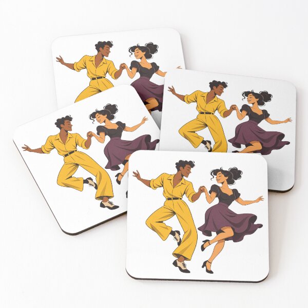 Item preview, Swing Dancing Couple in Yellow and Plum designed and sold by Drip stamp.