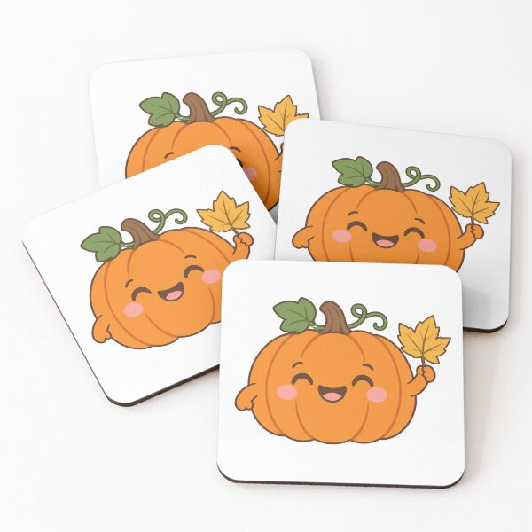 Item preview, Smiling Pumpkin Kawaii Autumn Leaf Fall Vibes designed and sold by Inkworksbyshery.