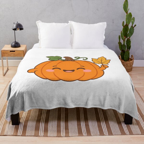 Item preview, Smiling Pumpkin Kawaii Autumn Leaf Fall Vibes designed and sold by Inkworksbyshery.