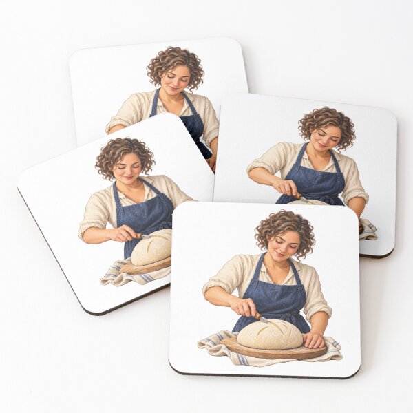 Item preview, Sourdough Baker Scoring a Round Loaf designed and sold by Drip stamp.