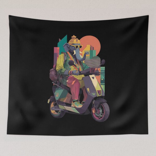 Item preview, Ganesha Scooter Vision – Colorful Urban Pop Art designed and sold by PANNARUK .