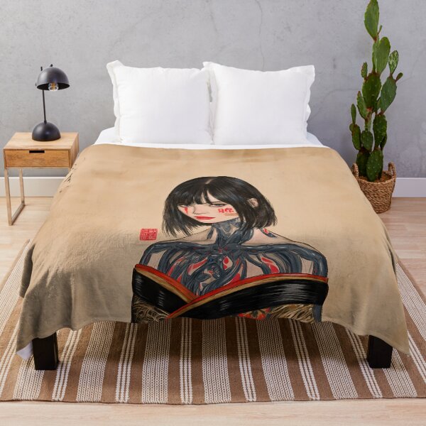 Item preview, Cyberpunk Japanese Calligraphy Cyborg Geisha Art designed and sold by Lunat1kk.
