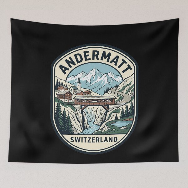 Item preview, Retro Andermatt Vintage Travel Badge designed and sold by k3rstman1.