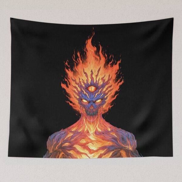 Item preview, Cosmic Fire Demon Third Eye Surreal Art designed and sold by Lunat1kk.