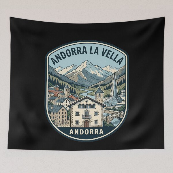 Item preview, Retro Andorra La Vella Vintage Travel Badge designed and sold by k3rstman1.