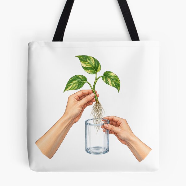 Item preview, Hands Holding a Rooted Pothos Cutting designed and sold by Drip stamp.