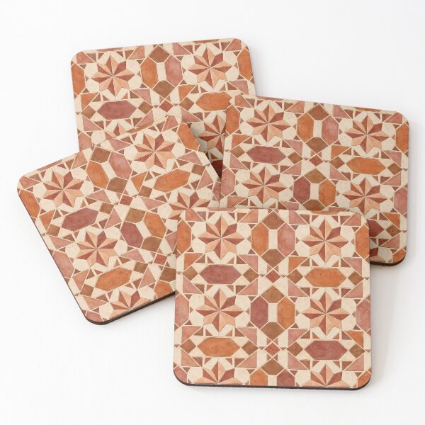 Item preview, Terracotta Geometric Star Tile Pattern designed and sold by Apex Designs.