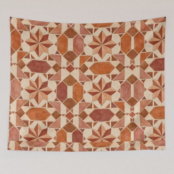 Item preview, Terracotta Geometric Star Tile Pattern designed and sold by Apex Designs.