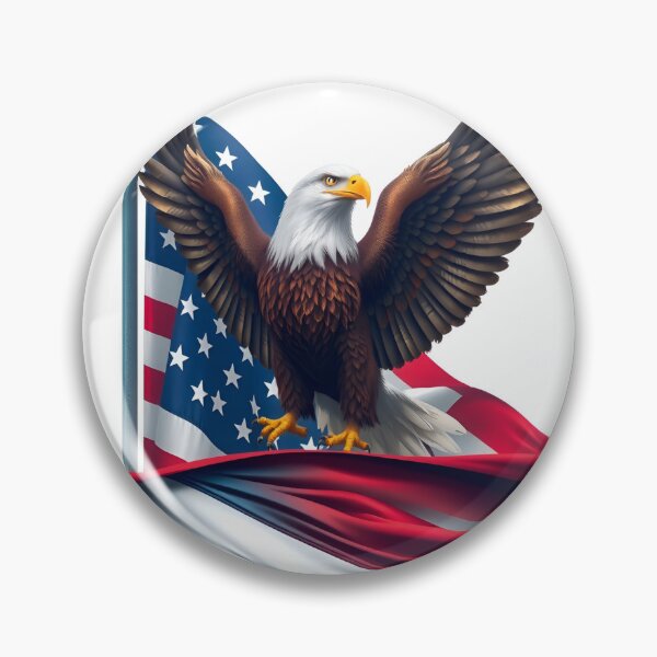 Item preview, Bald Eagle Spreading Wings Over American Flag designed and sold by CASASIS_MERCH.