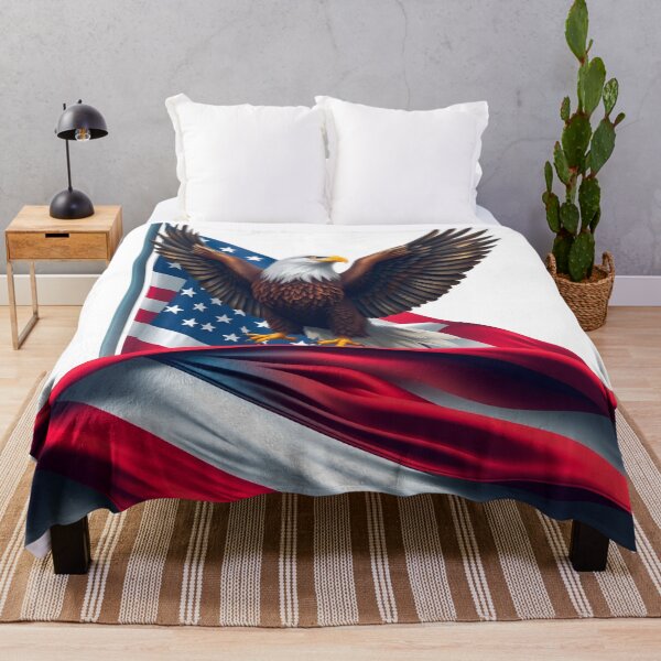 Item preview, Bald Eagle Spreading Wings Over American Flag designed and sold by CASASIS_MERCH.