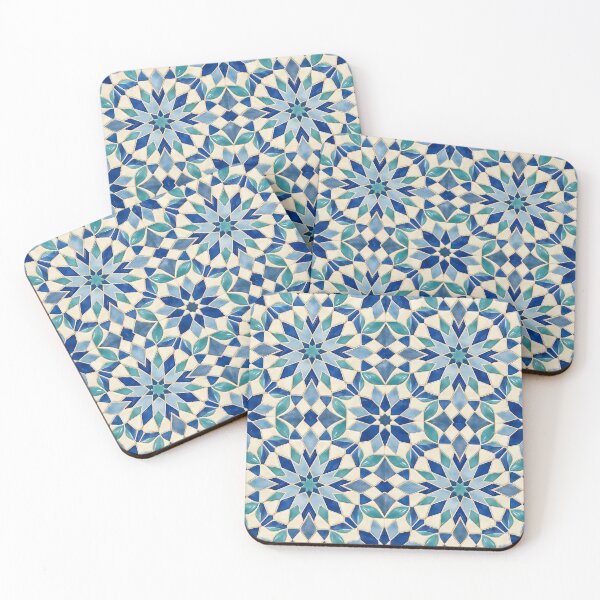 Item preview, Blue Geometric Star Mosaic Pattern designed and sold by Apex Designs.