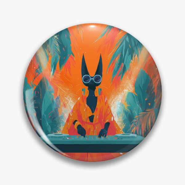 Item preview, Tropical Jungle DJ Cat Neon Party Art designed and sold by Lunat1kk.