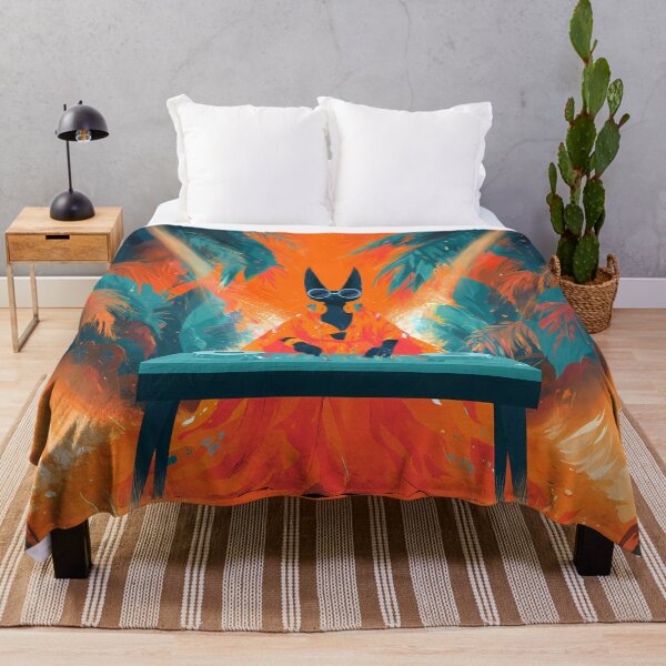 Item preview, Tropical Jungle DJ Cat Neon Party Art designed and sold by Lunat1kk.