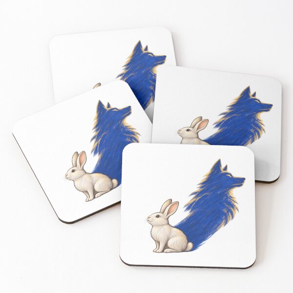 Item preview, White Rabbit Casting a Bold Wolf Shadow designed and sold by Drip stamp.