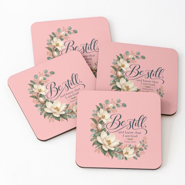 Item preview, Be Still and Know That I Am God - Psalm 46:10 KJV Floral Bible Verse designed and sold by MemoriesOnPics.