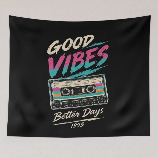 Item preview, Good Vibes Better Days 1993 Retro Cassette Tape Vintage 90s Music Lover Gift designed and sold by Aurevella.