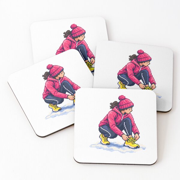Item preview, Pixel Runner Tying Bright Yellow Shoes designed and sold by Drip stamp.