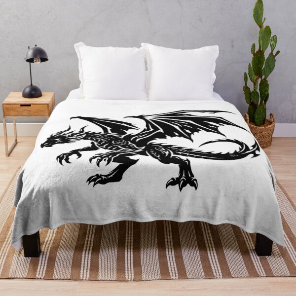 Item preview, Side View Dragon Tattoo – Prowling Black Tribal Winged Dragon Hooked Tail Gothic Art designed and sold by DragonSerpent Ink.