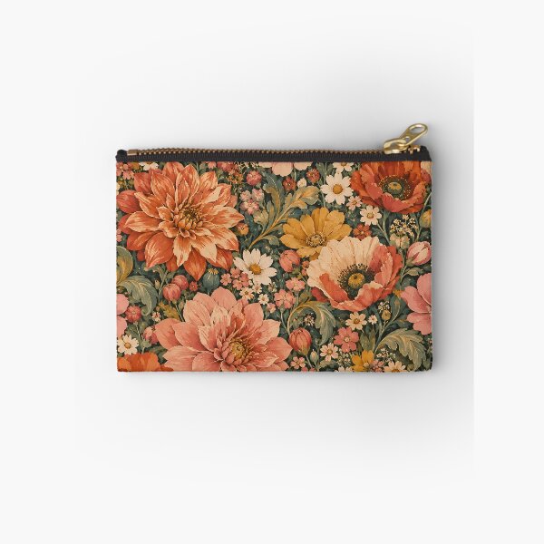 Item preview, Vintage Terracotta Dahlia and Poppy Floral designed and sold by Apex Designs.