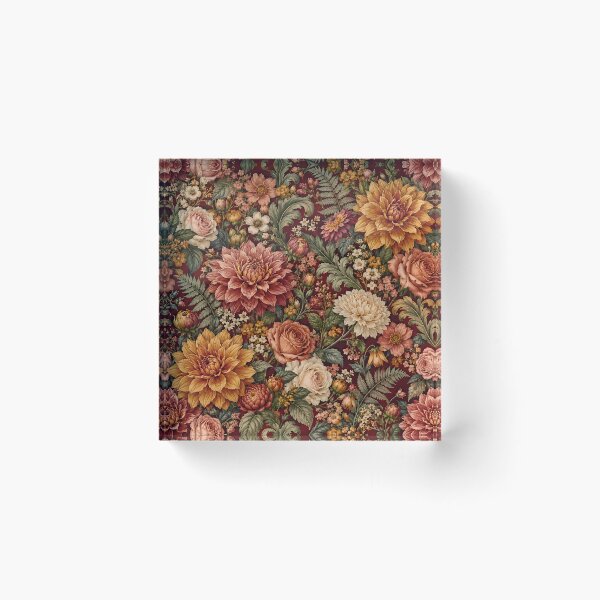 Item preview, Vintage Burgundy Dahlia and Rose Floral designed and sold by Apex Designs.