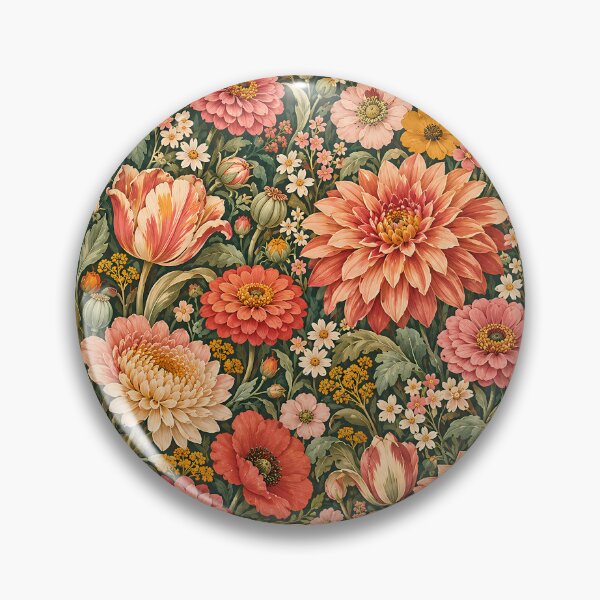 Item preview, Vintage Terracotta Dahlia Tulip Poppy Floral designed and sold by Apex Designs.