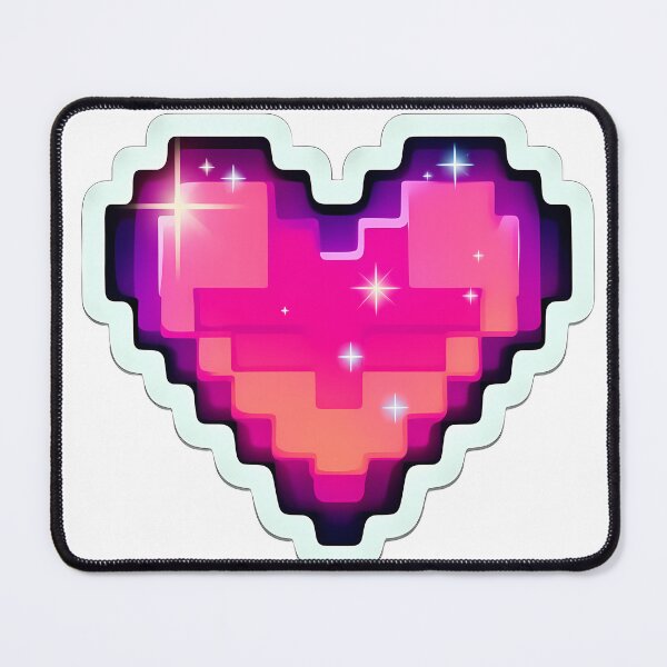 Item preview, Pixel Heart Glow - Retro Gaming Love designed and sold by GDAFlux.