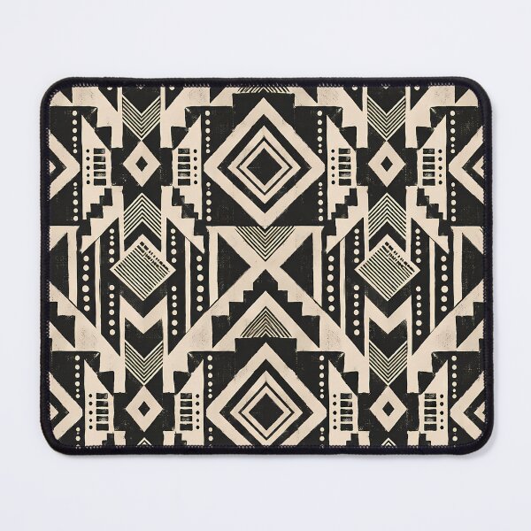 Item preview, Black Ivory Boho Zigzag Diamond Pattern designed and sold by Apex Designs.