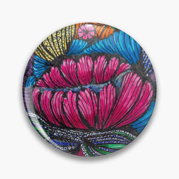 Item preview, Carnival Fans – Colorful Zentangle Shell and Flower Pattern designed and sold by www.ArtPal.com/millieesch.