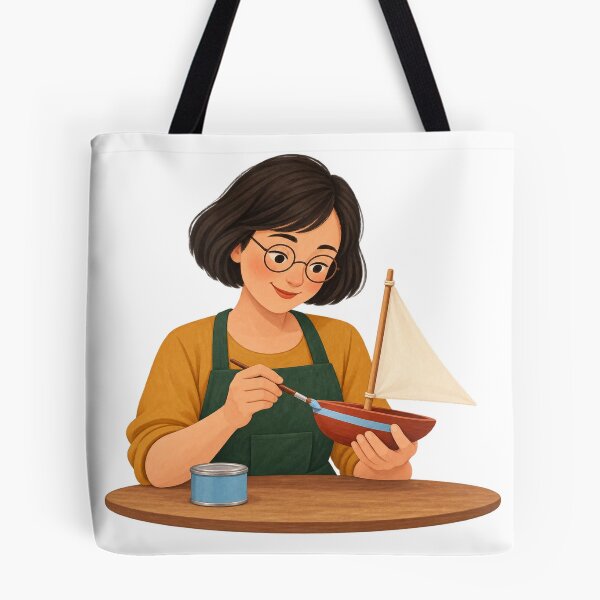 Item preview, Toy Restorer Painting a Wooden Sailboat designed and sold by Drip stamp.
