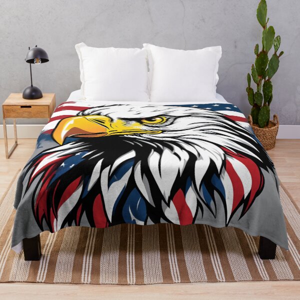 Item preview, Fierce Bald Eagle Head with Flag Feathers designed and sold by CASASIS_MERCH.