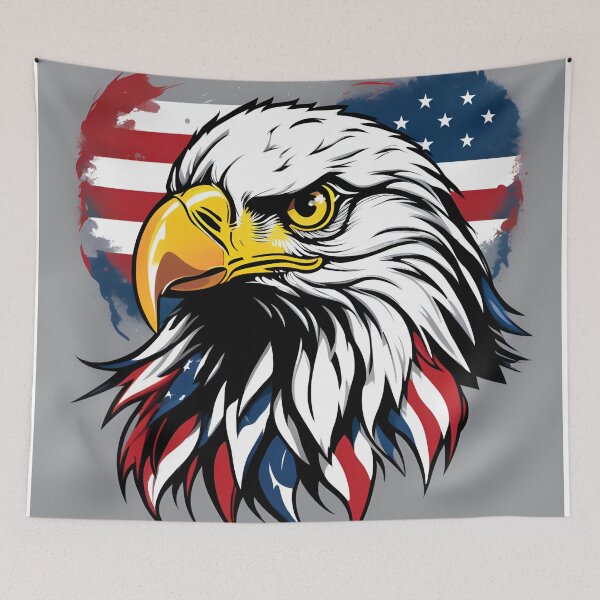 Item preview, Fierce Bald Eagle Head with Flag Feathers designed and sold by CASASIS_MERCH.