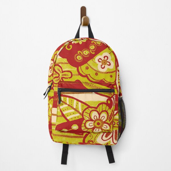 Item preview, Folk Art Moth with Flowers on Stripes designed and sold by Fani*.