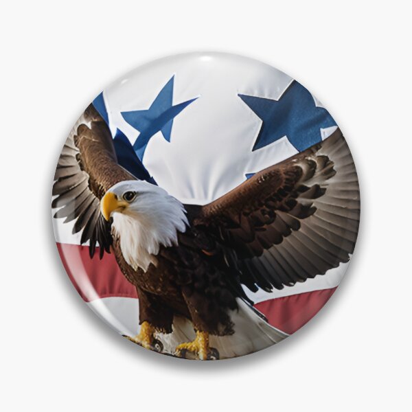 Item preview, Bald Eagle Landing on Billowing American Flag designed and sold by CASASIS_MERCH.