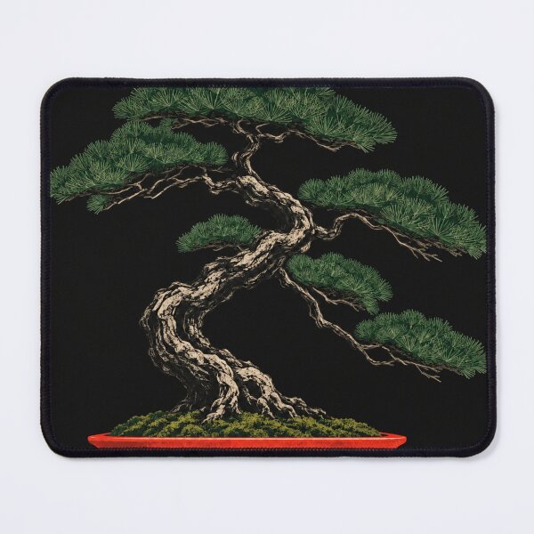 Item preview, Japanese Pine Bonsai Black Background Art designed and sold by tmoca.