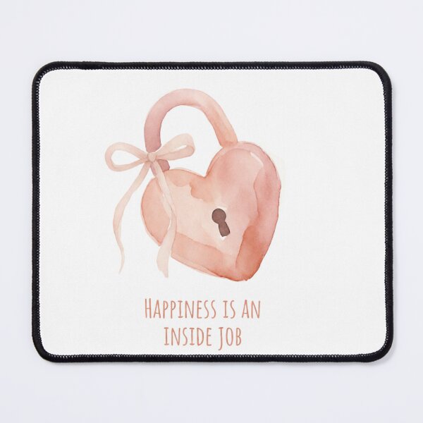Item preview, Happiness Is an Inside Job – Peach Watercolor Heart Lock Inspirational Quote designed and sold by Moodcraft Studio.