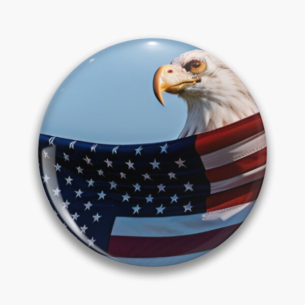 Item preview, Bald Eagle Watching Over Waving American Flag designed and sold by CASASIS_MERCH.