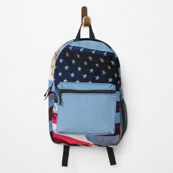 Item preview, Bald Eagle Watching Over Waving American Flag designed and sold by CASASIS_MERCH.