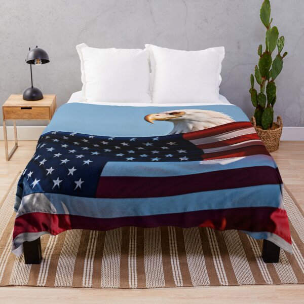 Item preview, Bald Eagle Watching Over Waving American Flag designed and sold by CASASIS_MERCH.