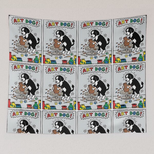 Item preview, Portuguese Water Dog Pottery Artist designed and sold by PictoVibe.