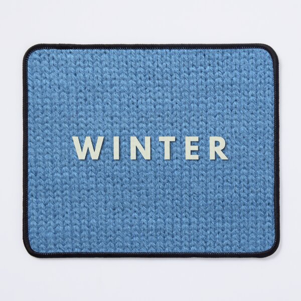 Item preview, Cozy Winter Typography Minimalist Blue Knitted Wool Texture Design designed and sold by OlhaTironArt.