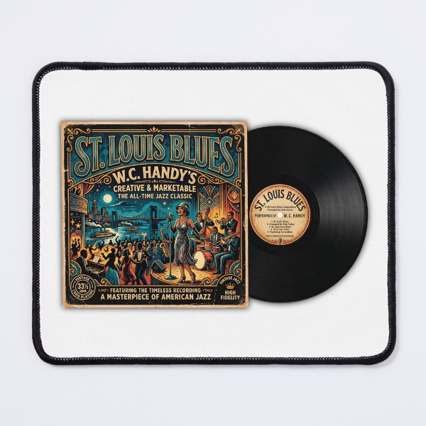 Item preview, St. Louis Blues Jazz - Vintage Parody Vinyl Record Wall Art, Faux Record Display, Retro Music Decor designed and sold by DGMaxShop.